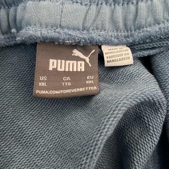 Puma Sky Blue Joggers with White Panels - Picture 5 of 9